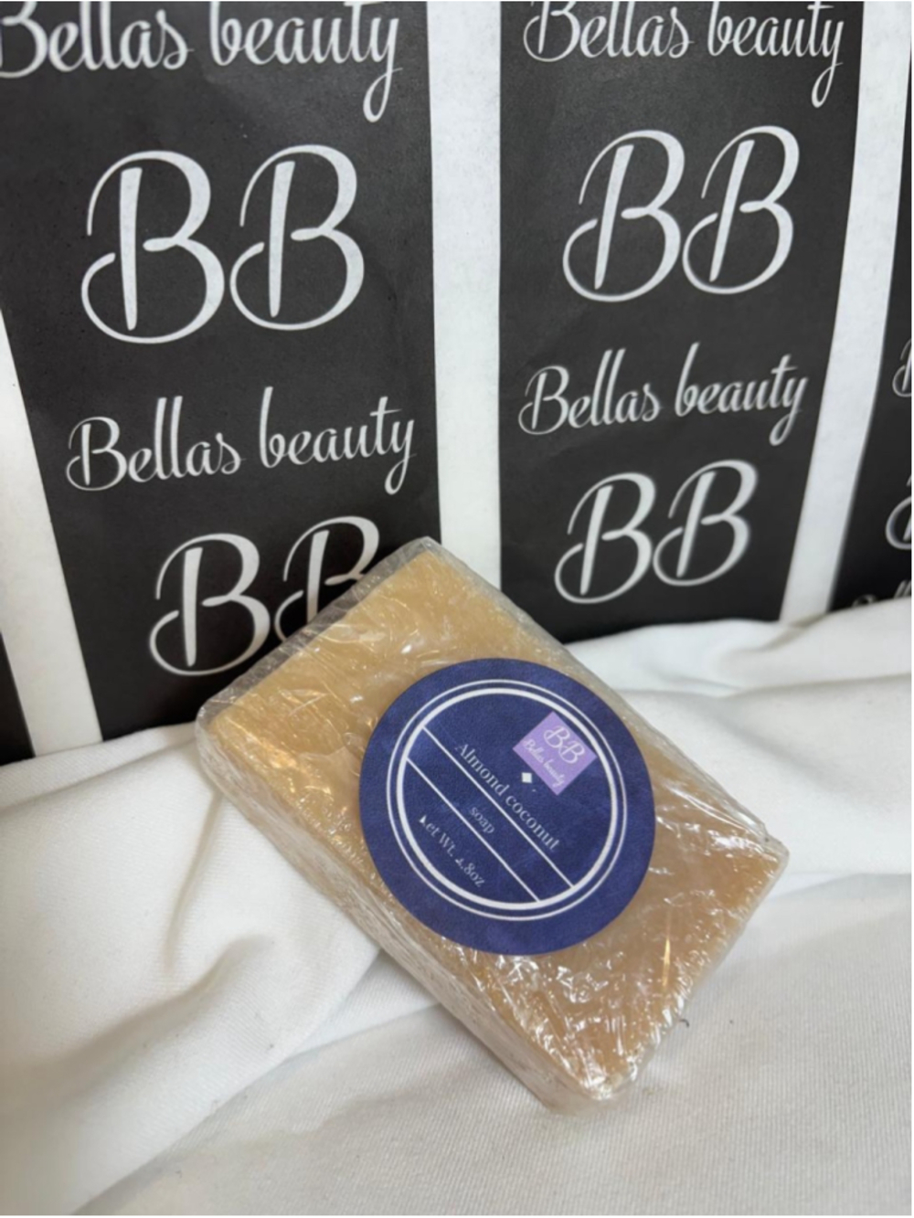 Almond Coconut Soap Bar - Vegan - 100% Natural Artisan Bellas Beauty #V09 x37